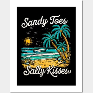 Sandy Toes Salty Kisses | Vacation Lover gifts Posters and Art
